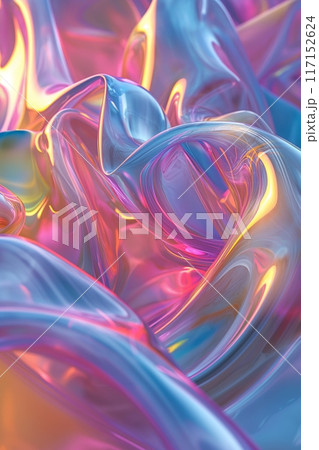 Dynamic, vibrant waves of color and light create a fluid, abstract landscape in this artistic design 117152624