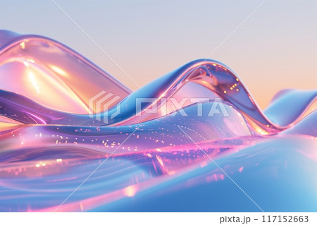 Submerged fluid waves with iridescent reflections creating a serene and dreamy underwater effect 117152663