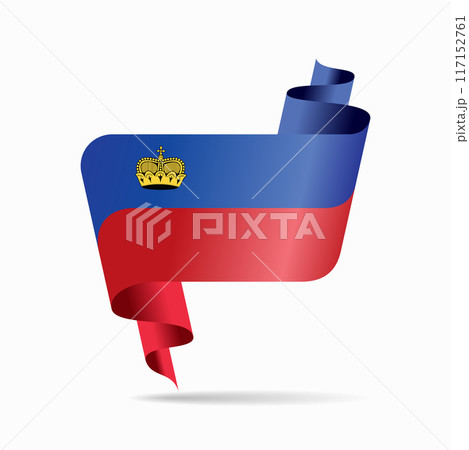 Liechtenstein flag wavy ribbon background. Vector illustration. Liechtenstein flag wavy ribbon background. Vector illustration. 117152761