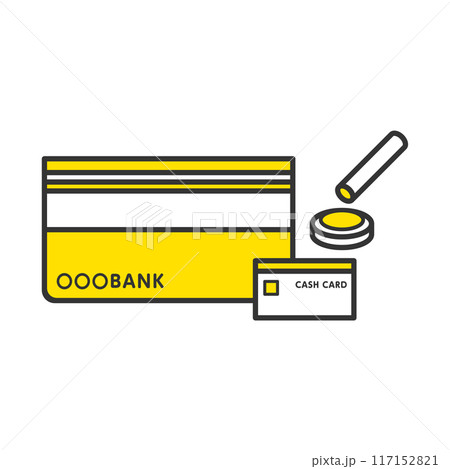 通帳とキャッシュカードと印鑑 通帳とキャッシュカードと印鑑 117152821