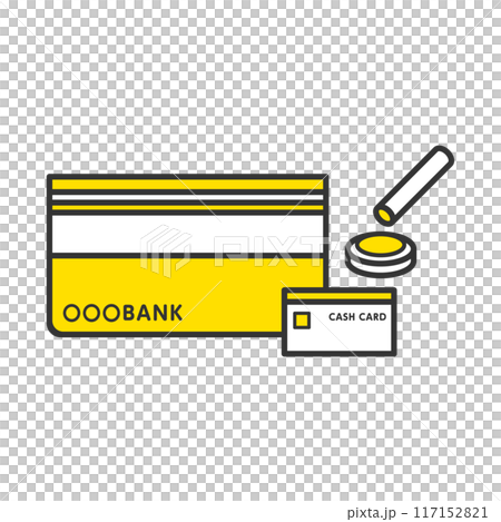 通帳とキャッシュカードと印鑑 通帳とキャッシュカードと印鑑 117152821