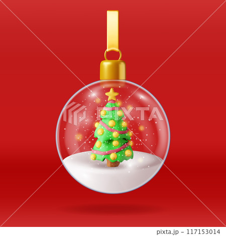3D glass christmas snow ball with tree 3D glass christmas snow ball with tree 117153014