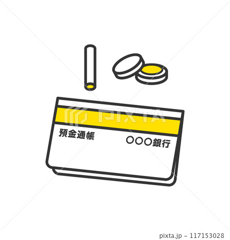 預金通帳と印鑑 117153028