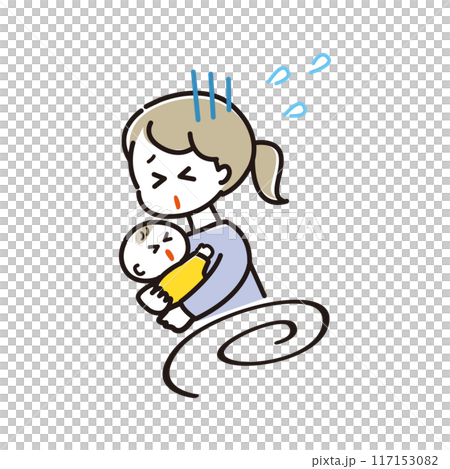 育児に奔走しているママ 117153082