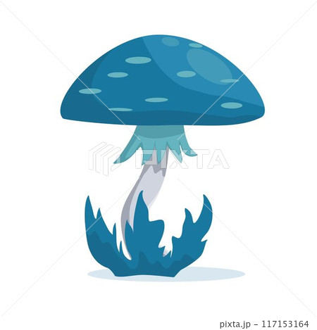 Halloween stories, harvest festiva, illustration isolated blue mushrooms. 117153164