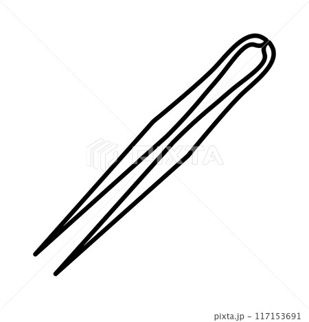 ピンセットの線画アイコン ピンセットの線画アイコン 117153691