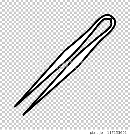 ピンセットの線画アイコン ピンセットの線画アイコン 117153691