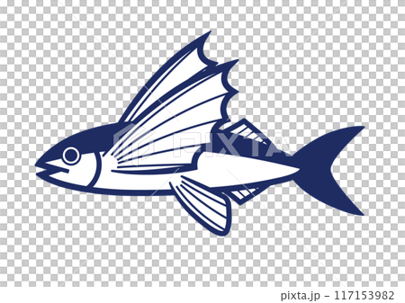 シンプルなトビウオのイラスト 117153982