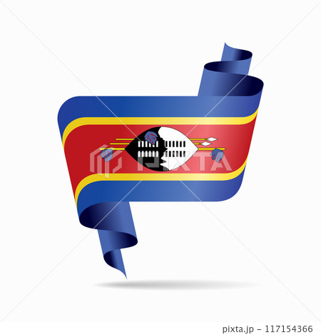 Eswatini flag wavy ribbon background. Vector illustration. 117154366