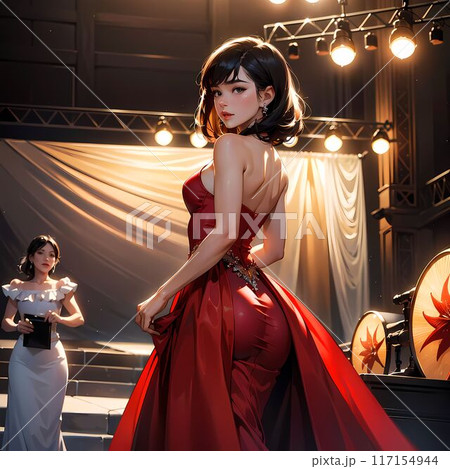 ドレスを着た女性 117154944