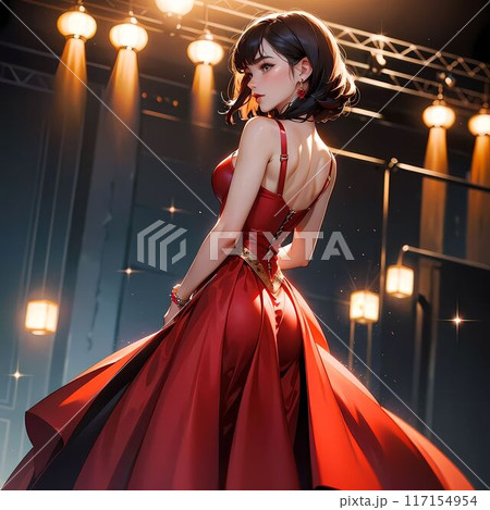 ドレスを着た女性のイラスト素材 [117154954] - PIXTA