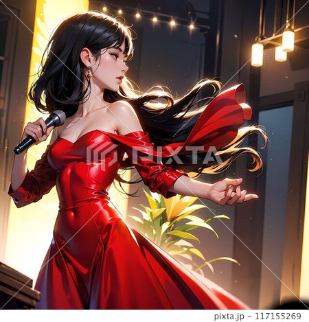 ドレスを着てダンスを踊る女性のイラスト素材 [117155269] - PIXTA
