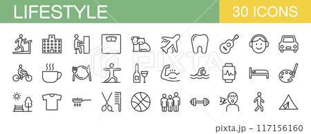 ライフスタイル 生活に関するアイコンセット ライフスタイル 生活に関するアイコンセット 117156160