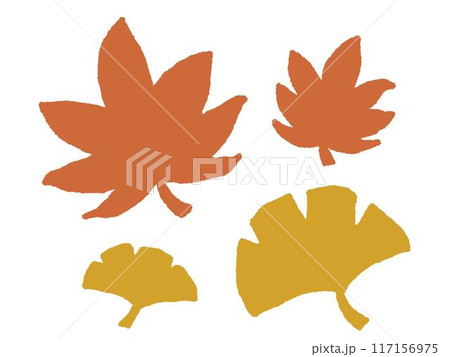 紅葉と銀杏のイラストです 117156975