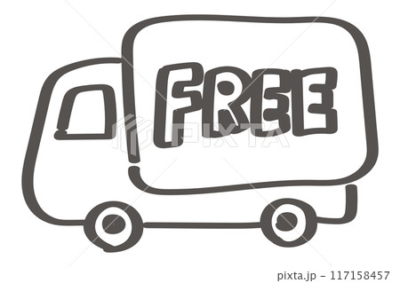 FREE 送料　トラック　アイコン 117158457