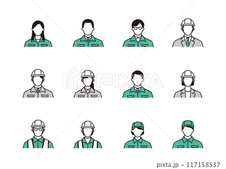 作業員や技術者のアイコンセット 117158537