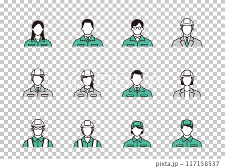 作業員や技術者のアイコンセット 117158537