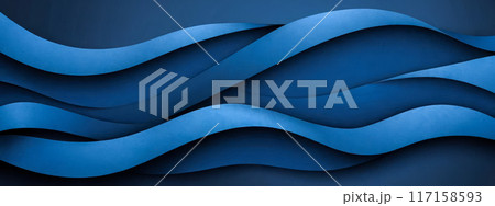 abstract pattern with rhythmic blue waves background, modern minimalist design texture, flowing curved lines, ocean movement, backdrop, elegant dynamic wave shapes in monochromatic color 117158593