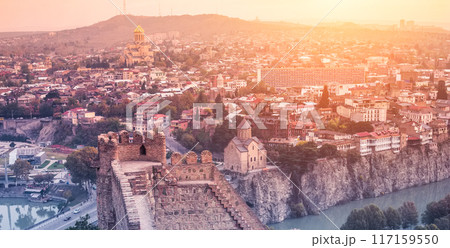 beautiful view of Narikala fortress and Tbilisi beautiful view of Narikala fortress and Tbilisi 117159550