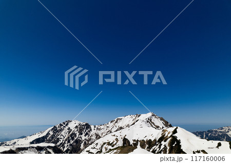 空撮　室堂平ミクリガ池上空から大日岳連山 117160006