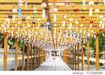 夏の竹駒神社　参道の風鈴　夏詣　宮城県岩沼市 117160099