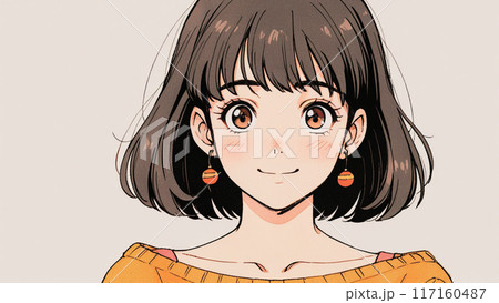 ハロウィンテイストの洋服を着たレトロかわいい女の子 ハロウィンテイストの洋服を着たレトロかわいい女の子 117160487