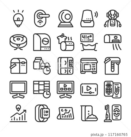 スマート家電 IoT アイコン セット 117160765