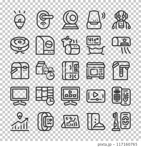 スマート家電 IoT アイコン セット 117160765