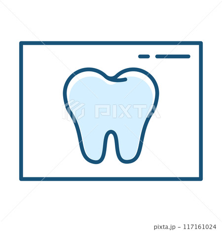 Dental x-ray line icon vector isolated. Dental x-ray line icon vector isolated. 117161024