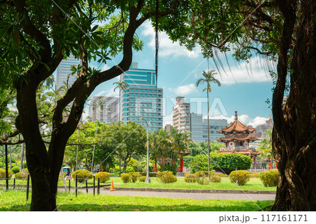 228 Peace Memorial Park and city view in Taipei, Taiwan 228 Peace Memorial Park and city view in Taipei, Taiwan 117161171
