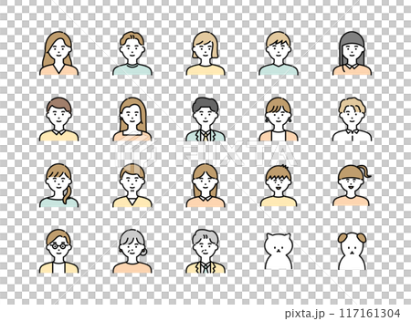 People and pets icon set color People and pets icon set color 117161304