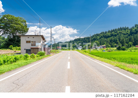 《福島県》田舎の長閑な夏の原風景 117162284