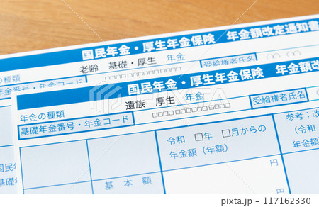 年金額改定通知書 老齢基礎・厚生年金 遺族年金 年金額改定通知書 老齢基礎・厚生年金 遺族年金 117162330