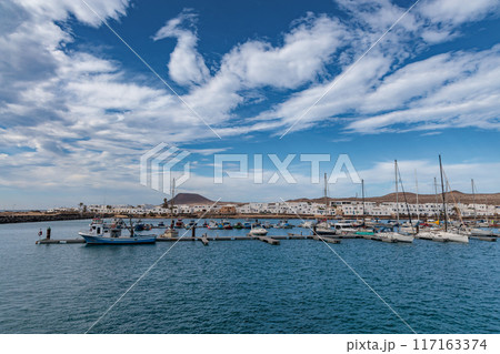 The village of Caleta del Sebo on the island of Graciosa near Lanzarote, Canary Islands The village of Caleta del Sebo on the island of Graciosa near Lanzarote, Canary Islands 117163374