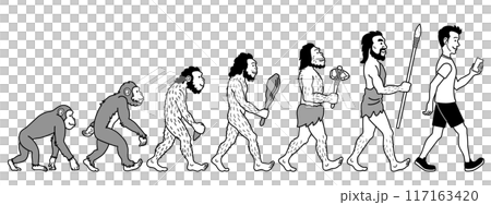 人類進化の過程イラストのイラスト素材 [117163420] - PIXTA
