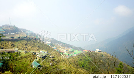 A MOUNTAIN VILLAGE IN TOP VIEW 117163527