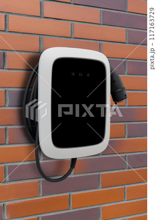 Charging station for electric vehicles mounted on a wall Charging station for electric vehicles mounted on a wall 117163729