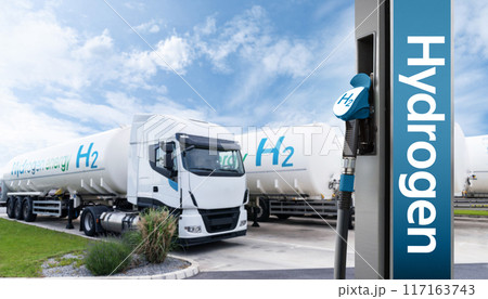 Truck and tank trailers with hydrogen and H2 filling station Truck and tank trailers with hydrogen and H2 filling station 117163743