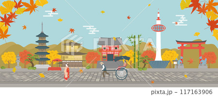 秋の京都の街並み 秋の京都の街並み 117163906