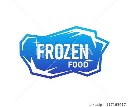 Frozen product icon, vector emblem with ice crystals, surrounded by frosty sparks, encapsulating the essence of cold, with a cool, modern, crisp, stylized font, evoking freshness and quality feeling Frozen product icon, vector emblem with ice crystals, surrounded by frosty sparks, encapsulating the essence of cold, with a cool, modern, crisp, stylized font, evoking freshness and quality feeling 117165417