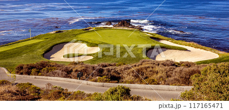 Pebble Beach golf course, Monterey, California, usa 117165471