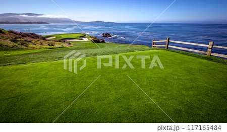 Pebble Beach golf course, Monterey, California, usa Pebble Beach golf course, Monterey, California, usa 117165484