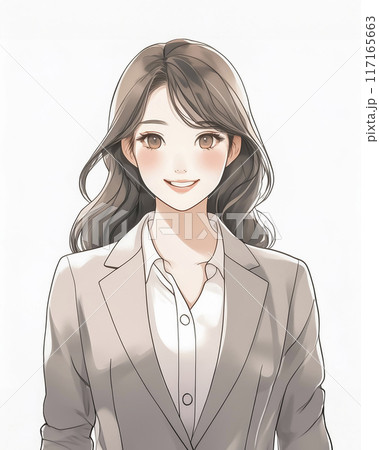 笑顔の20代ビジネスウーマンのイメージ素材 117165663