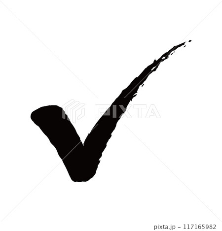 手書きのチェックマーク 117165982