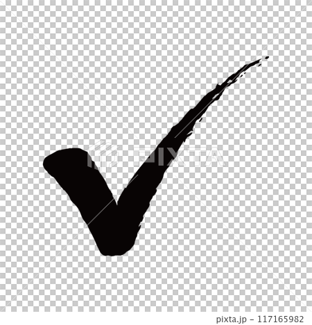 手書きのチェックマーク 117165982