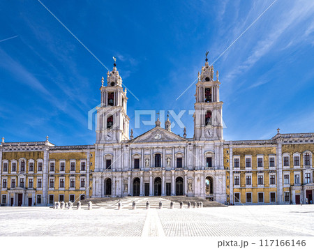 The Mafra National Palace is a monumental baroque and italianized palace-monastery in Mafra, Portugal. The Mafra National Palace is a monumental baroque and italianized palace-monastery in Mafra, Portugal. 117166146