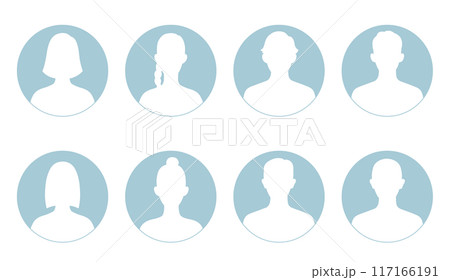 男性と女性の人物シルエット素材 男性と女性の人物シルエット素材 117166191