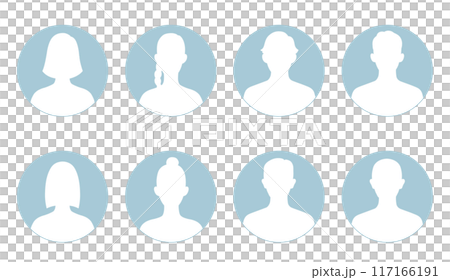 男性と女性の人物シルエット素材 男性と女性の人物シルエット素材 117166191