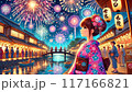 浴衣を着て花火大会へ 117166821