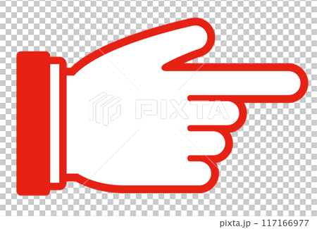 Simple finger icon with clothes red Simple finger icon with clothes red 117166977